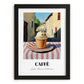 Gelato Caffe – Italian Street Café Scene, Gelato Illustration, in sleek black frame