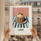 Caffe – on Striped Tablecloth, Gelato Painting, styled in a charming Paris street view