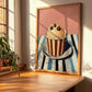 Caffe – on Striped Tablecloth, Gelato Painting, clean layout with no caption