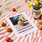 Gelato Caramello Salato – Italian Street Café Scene, Gelato Illustration, unframed on coastal sand