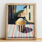 Gelato Caramello Salato – Italian Street Café Scene, Gelato Illustration, no-text version framed in wood