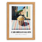 Gelato Caramello Salato – Italian Street Café Scene, Gelato Illustration, set in oak frame