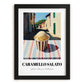 Gelato Caramello Salato – Italian Street Café Scene, Gelato Illustration, in sleek black frame