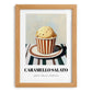 Caramello Salato – on Striped Tablecloth, Gelato Still Life, set in oak frame