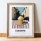 Gelato Zabaione – Italian Street Café Scene, Gelato Painting, in wooden frame leaning on the floor