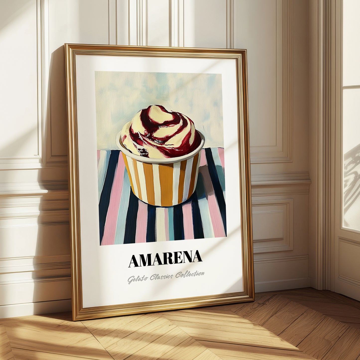 Amarena – on Striped Tablecloth, Gelato Print