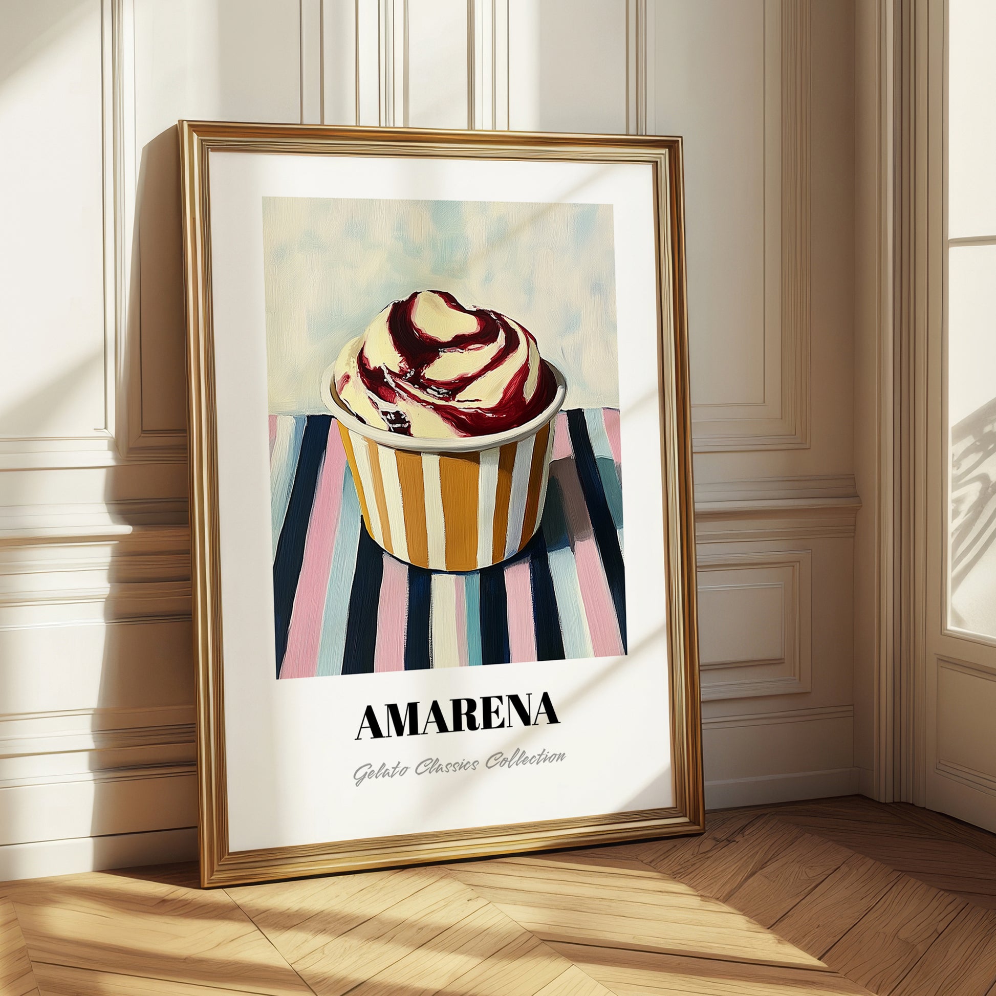 Amarena – on Striped Tablecloth, Gelato Print