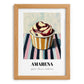 Amarena – on Striped Tablecloth, Gelato Print, set in oak frame