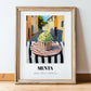 Gelato Menta – Italian Café on the Corner, Gelato Painting, in wooden frame leaning on the floor
