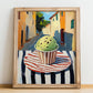 Gelato Menta – Italian Café on the Corner, Gelato Painting, no-text version framed in wood