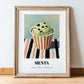 Menta – on Striped Tablecloth, Gelato Poster, in wooden frame leaning on the floor