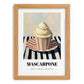 Mascarpone – on Striped Tablecloth, Gelato Still Life, set in oak frame