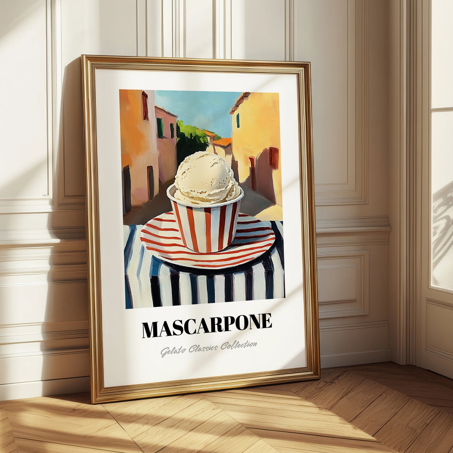 Gelato Mascarpone – Italian Street Café Scene, Gelato Still Life