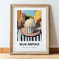 Gelato Mascarpone – Italian Street Café Scene, Gelato Still Life, in wooden frame leaning on the floor