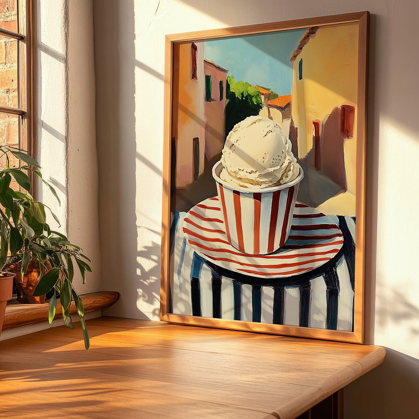 Gelato Mascarpone – Italian Street Café Scene, Gelato Still Life, clean layout with no caption