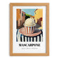 Gelato Mascarpone – Italian Street Café Scene, Gelato Still Life, set in oak frame