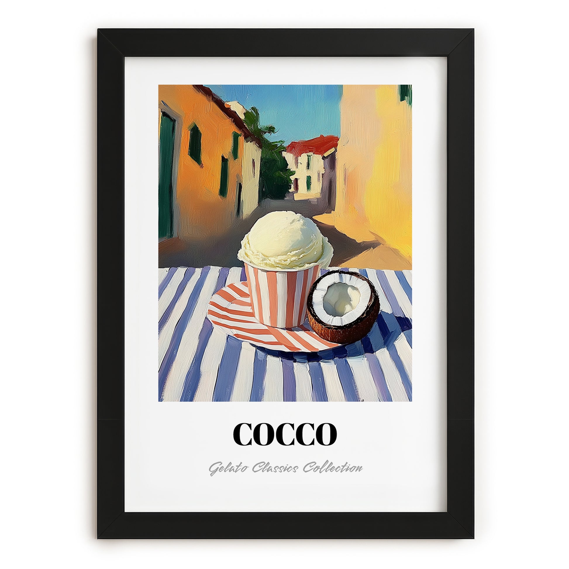 Gelato Cocco – Italian Urban Café Scene, Gelato Still Life, in sleek black frame