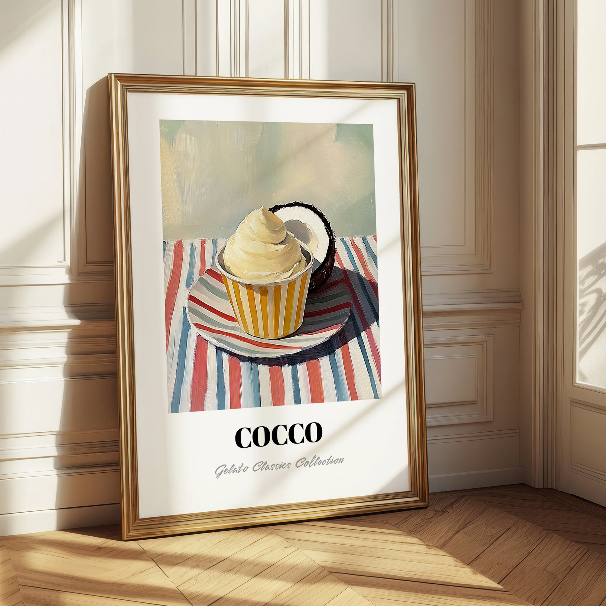 Cocco – on Striped Tablecloth, Gelato Painting