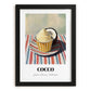 Cocco – on Striped Tablecloth, Gelato Painting, in sleek black frame