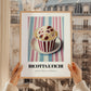 Ricotta E Fichi – on Striped Tablecloth, Gelato Print, styled in a charming Paris street view