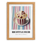 Ricotta E Fichi – on Striped Tablecloth, Gelato Print, set in oak frame