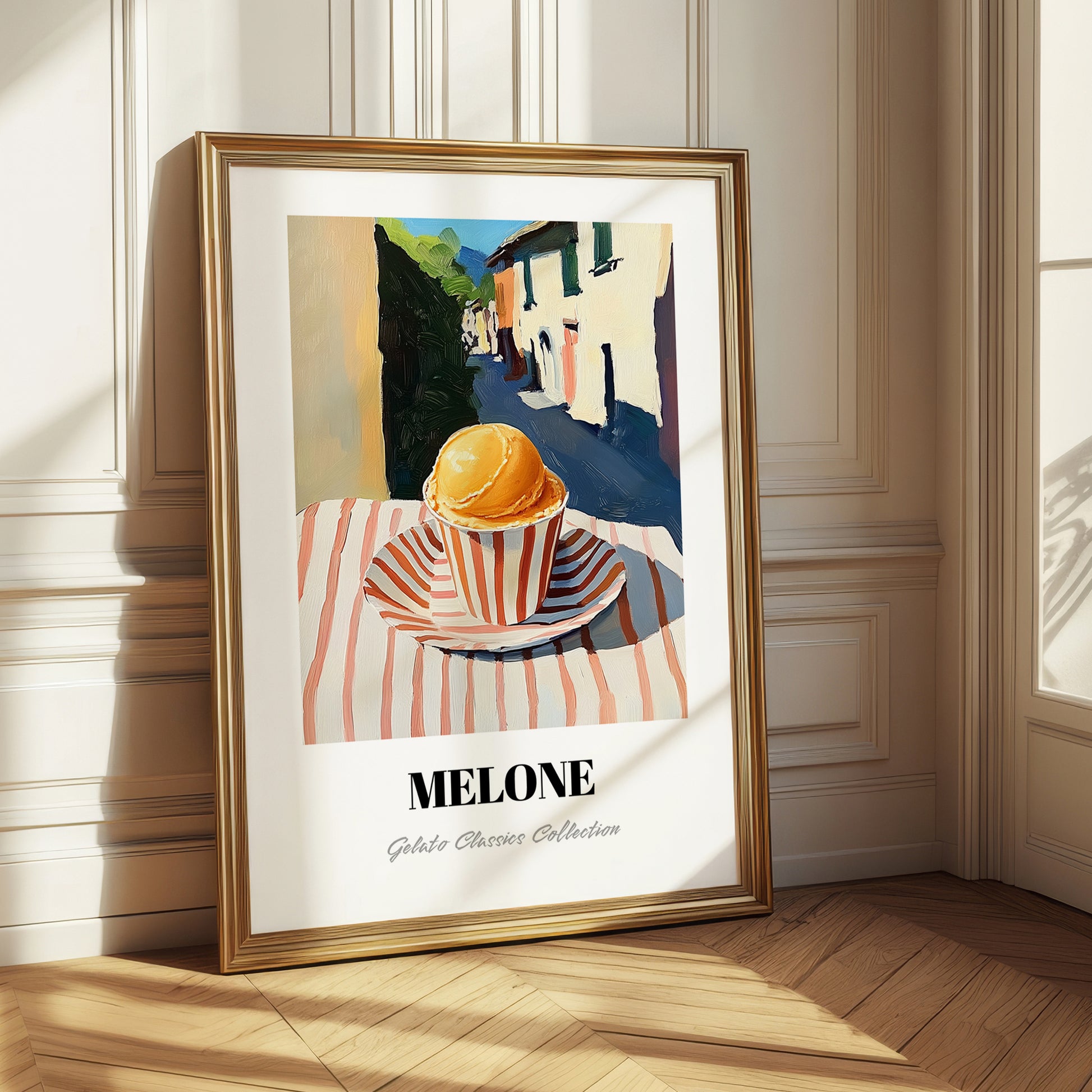 Gelato Melone – Italian Street Café Scene, Gelato Painting