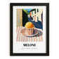 Gelato Melone – Italian Street Café Scene, Gelato Painting, in sleek black frame