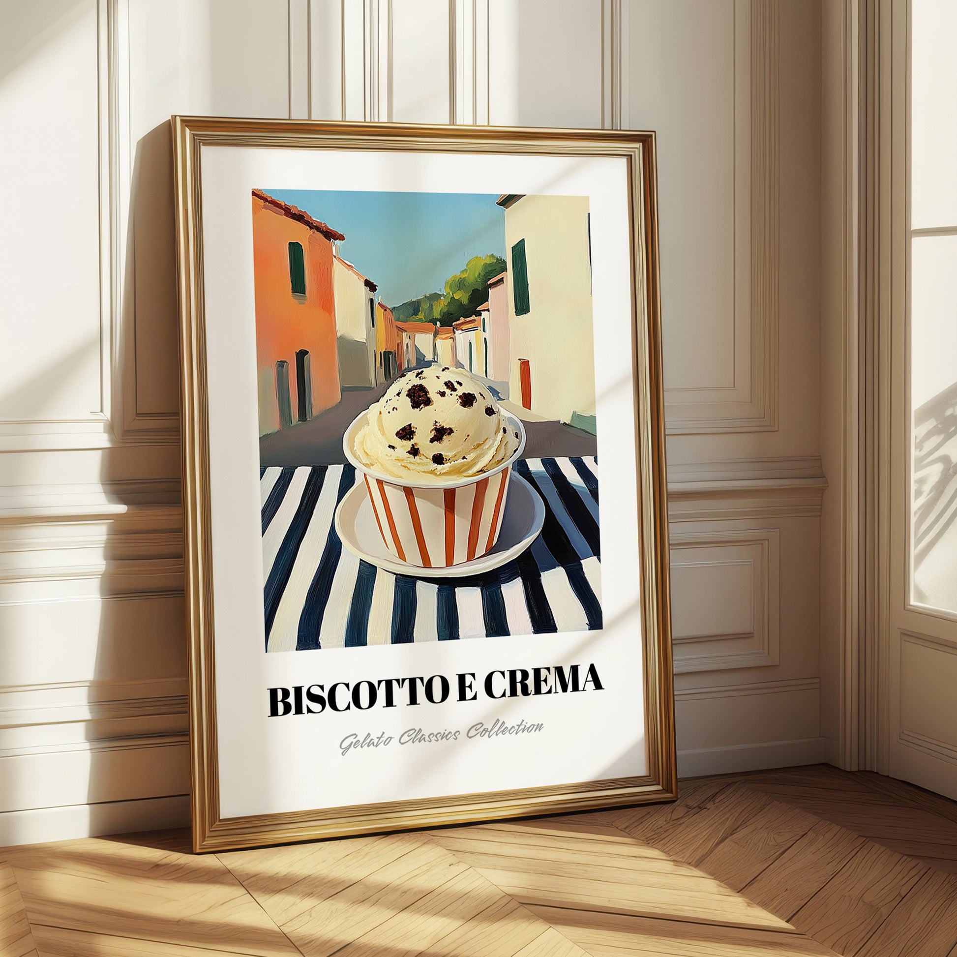 Gelato Biscotto E Crema – Italian Café on the Corner, Gelato Poster