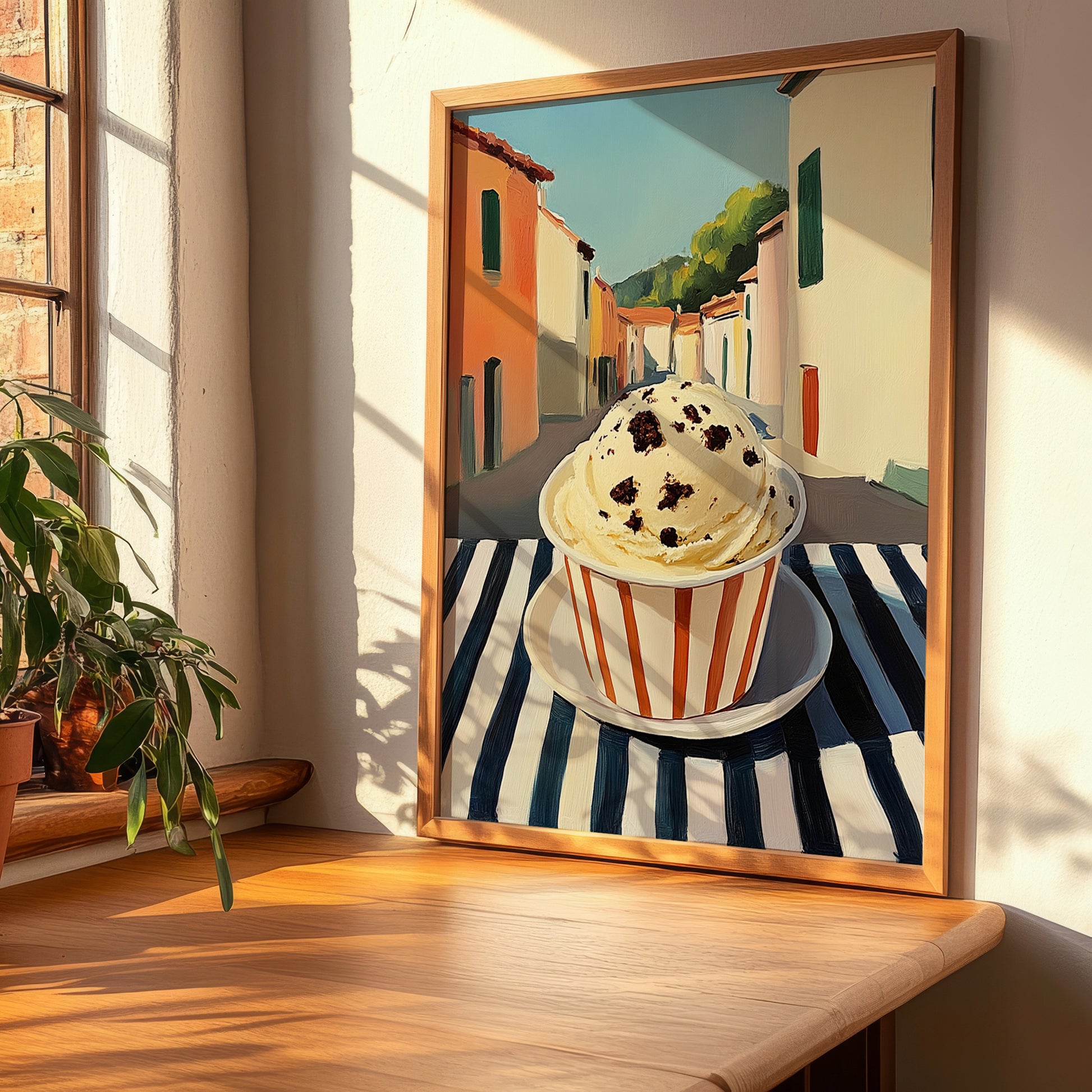 Gelato Biscotto E Crema – Italian Café on the Corner, Gelato Poster, clean layout with no caption