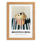 Biscotto E Crema – on Striped Tablecloth, Gelato Painting, set in oak frame
