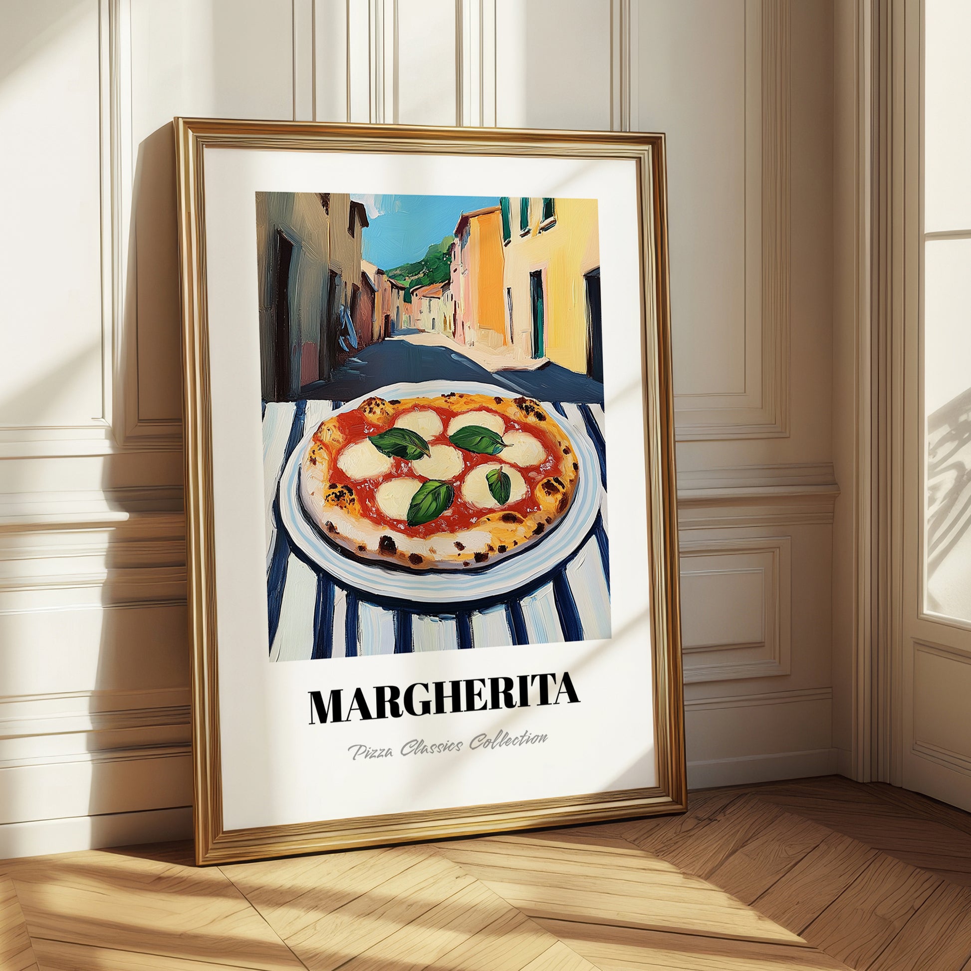 Pizza Margherita – Italian Urban Café Scene, Pizza Still Life