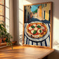 Pizza Margherita – Italian Urban Café Scene, Pizza Still Life, clean layout with no caption