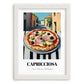 Pizza Capricciosa – Italian Street Café Scene, Pizza Still Life, placed in minimal white frame