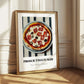 Prosciutto E Funghi – on Striped Tablecloth, Pizza Still Life