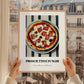 Prosciutto E Funghi – on Striped Tablecloth, Pizza Still Life, styled in a charming Paris street view