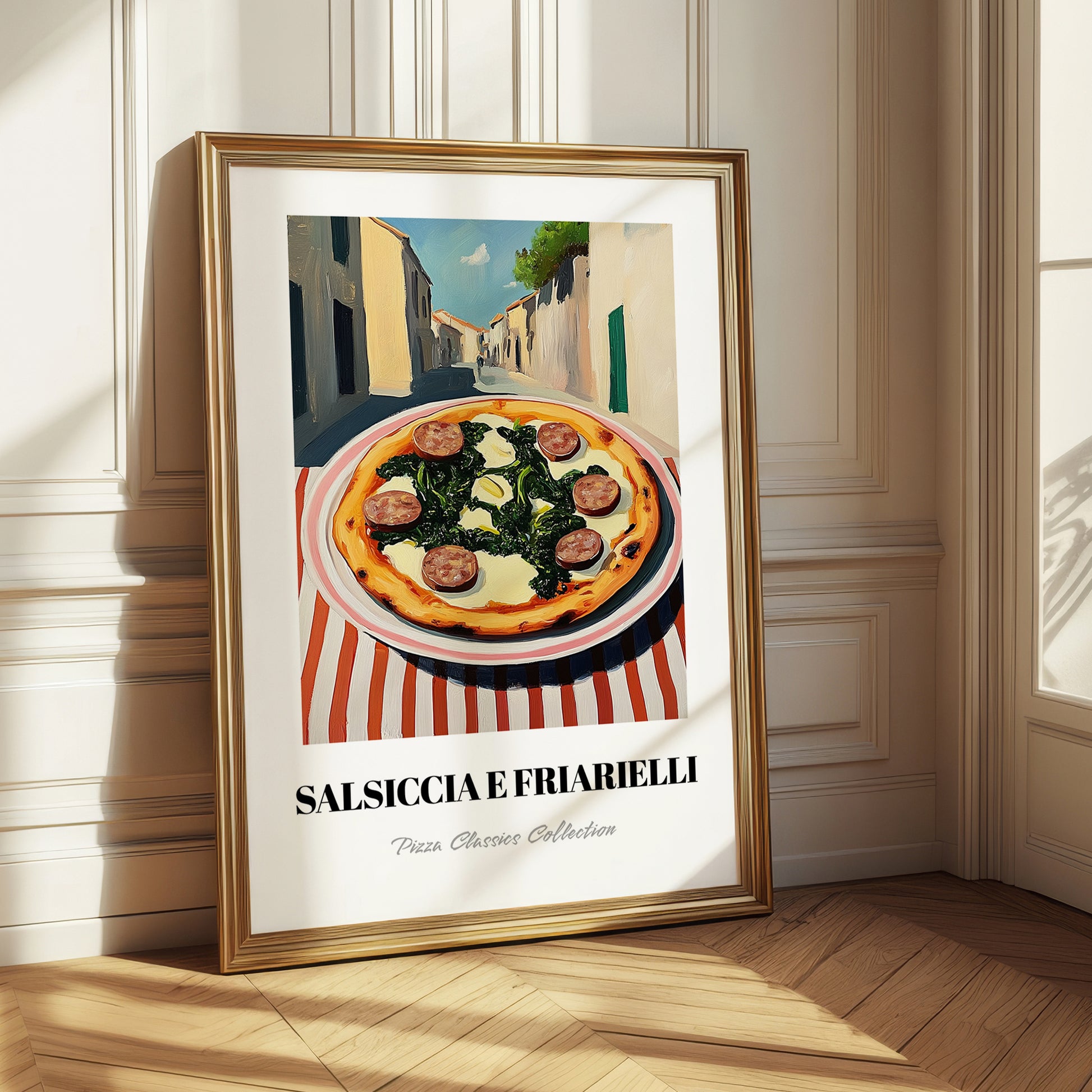 Pizza Salsiccia E Friarielli – Italian Café on the Corner, Pizza Print