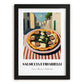 Pizza Salsiccia E Friarielli – Italian Café on the Corner, Pizza Print, in sleek black frame