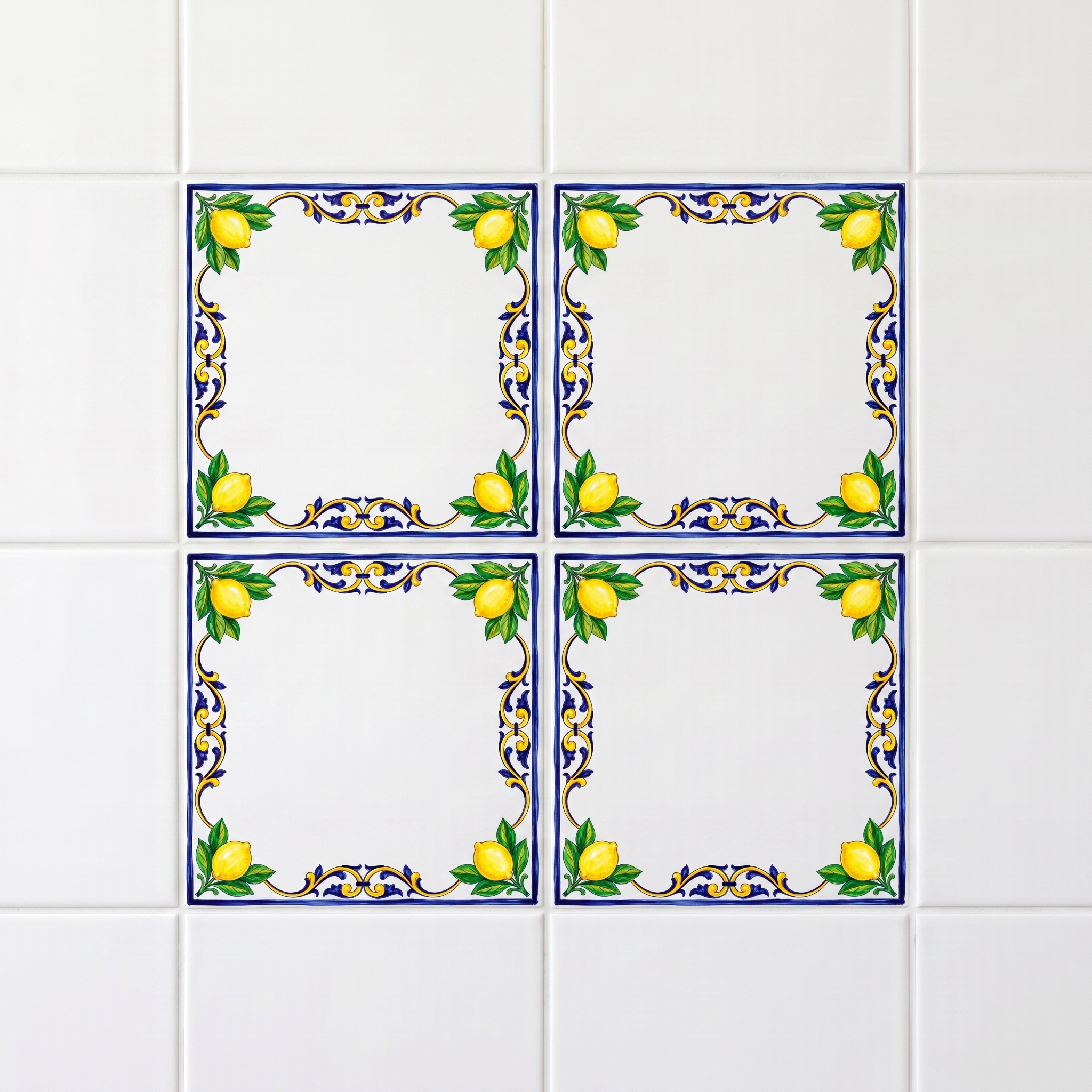 4er-Set Maiolica-Motiv-Fliesen · 65% sparen