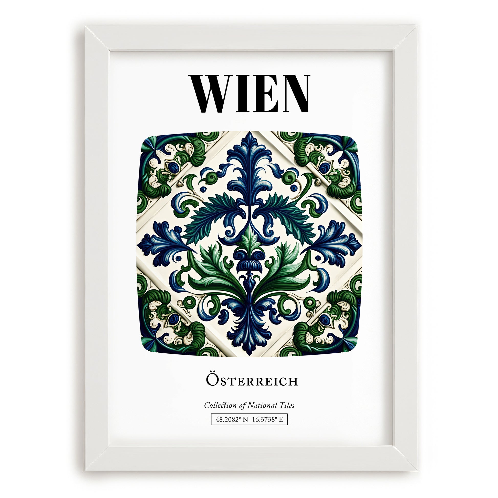 Wien, Austria – Travel Wall Decor, placed in minimal white frame