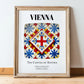 Vienna, Austria – Tourist Destination Poster, in wooden frame leaning on the floor