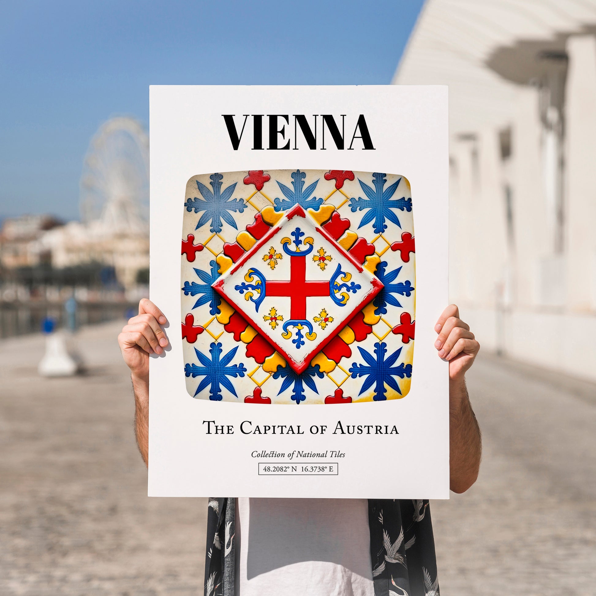 Vienna, Austria – Tourist Destination Poster, no-text version framed in wood