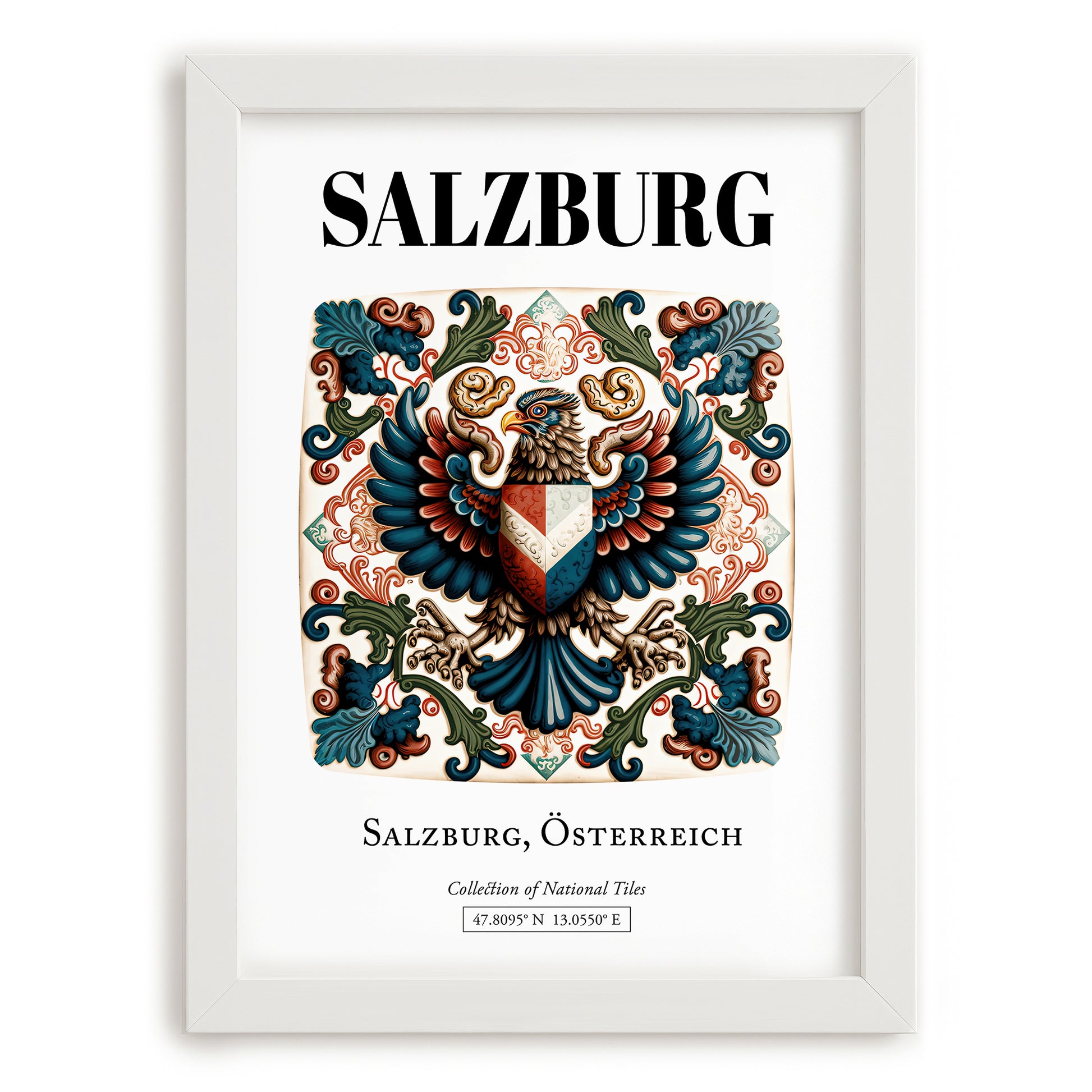 Salzburg, Austria – Wanderlust Wall Decor, placed in minimal white frame