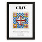 Graz, Austria – Travel Poster, in sleek black frame