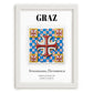 Graz, Austria – Travel Poster, placed in minimal white frame