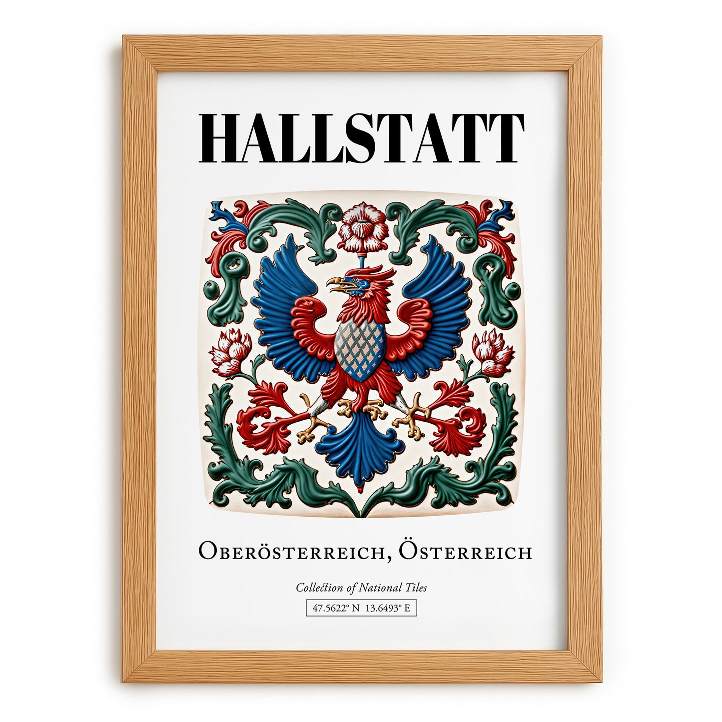 Hallstatt, Austria – Travel Print, set in oak frame