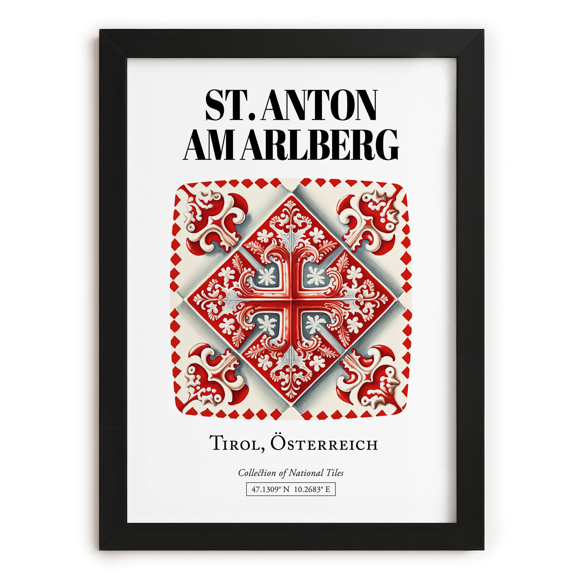 St. Anton Am Arlberg, Austria – Travel Print, in sleek black frame