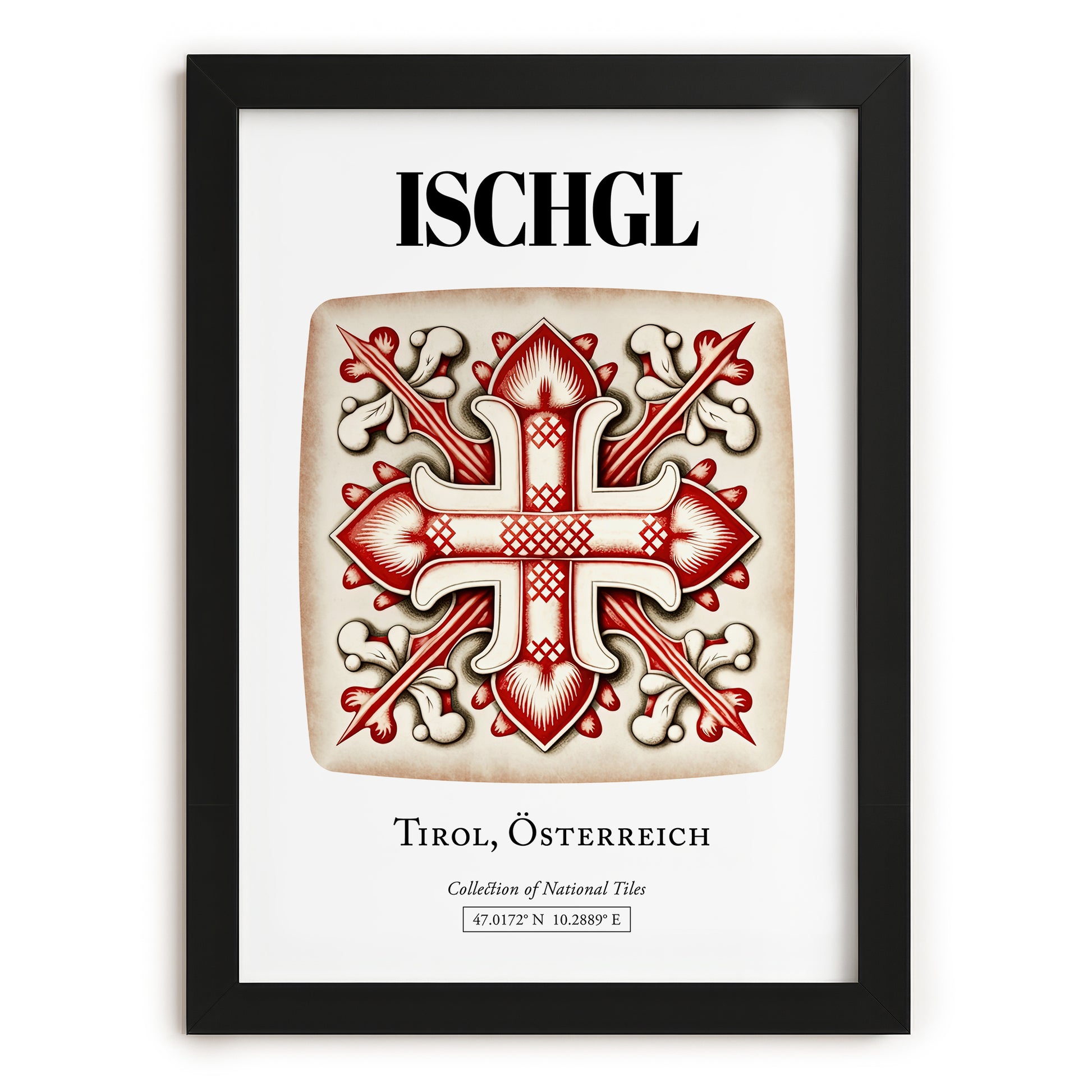 Ischgl, Austria – Travel Poster, in sleek black frame