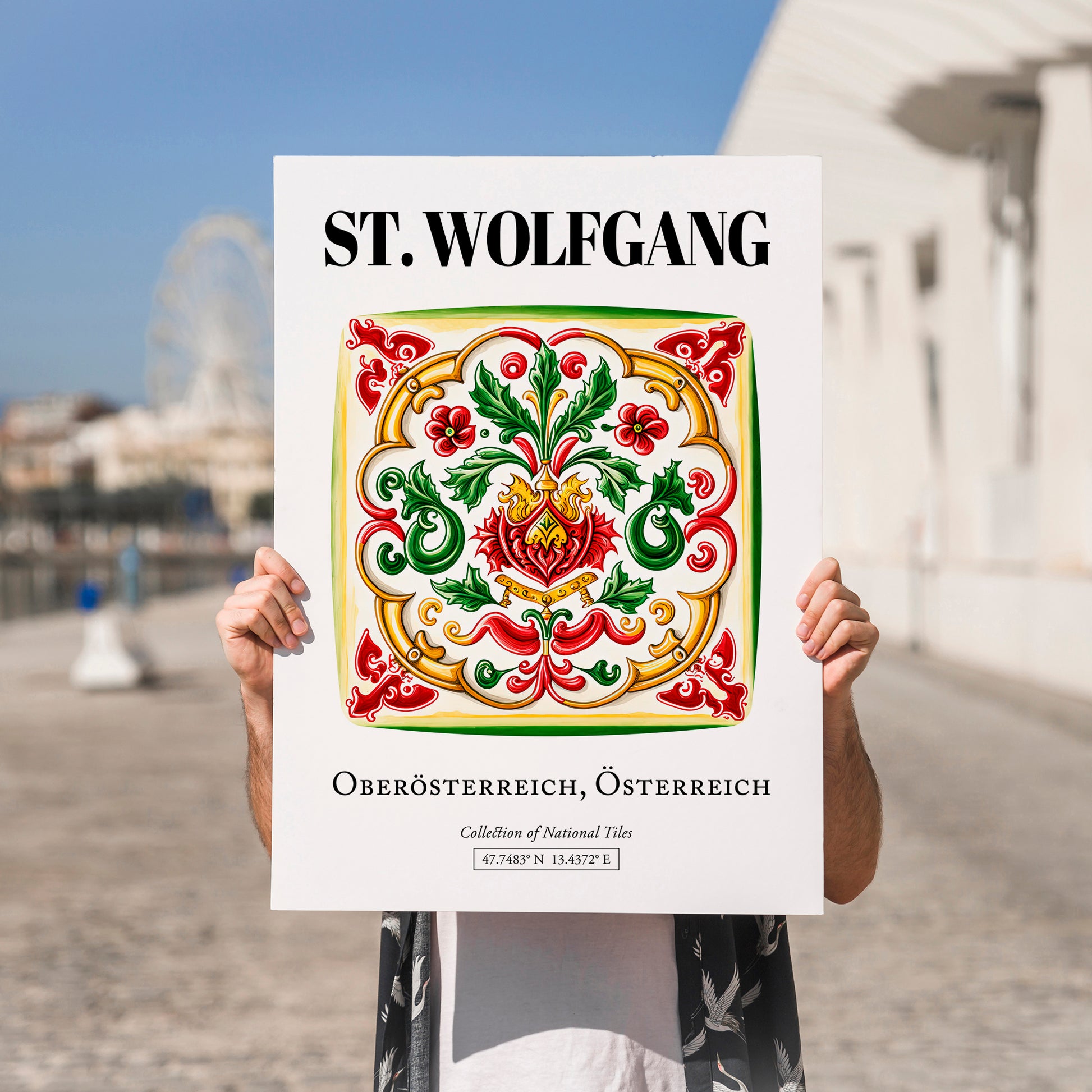 St. Wolfgang, Austria – Travel Wall Art, no-text version framed in wood
