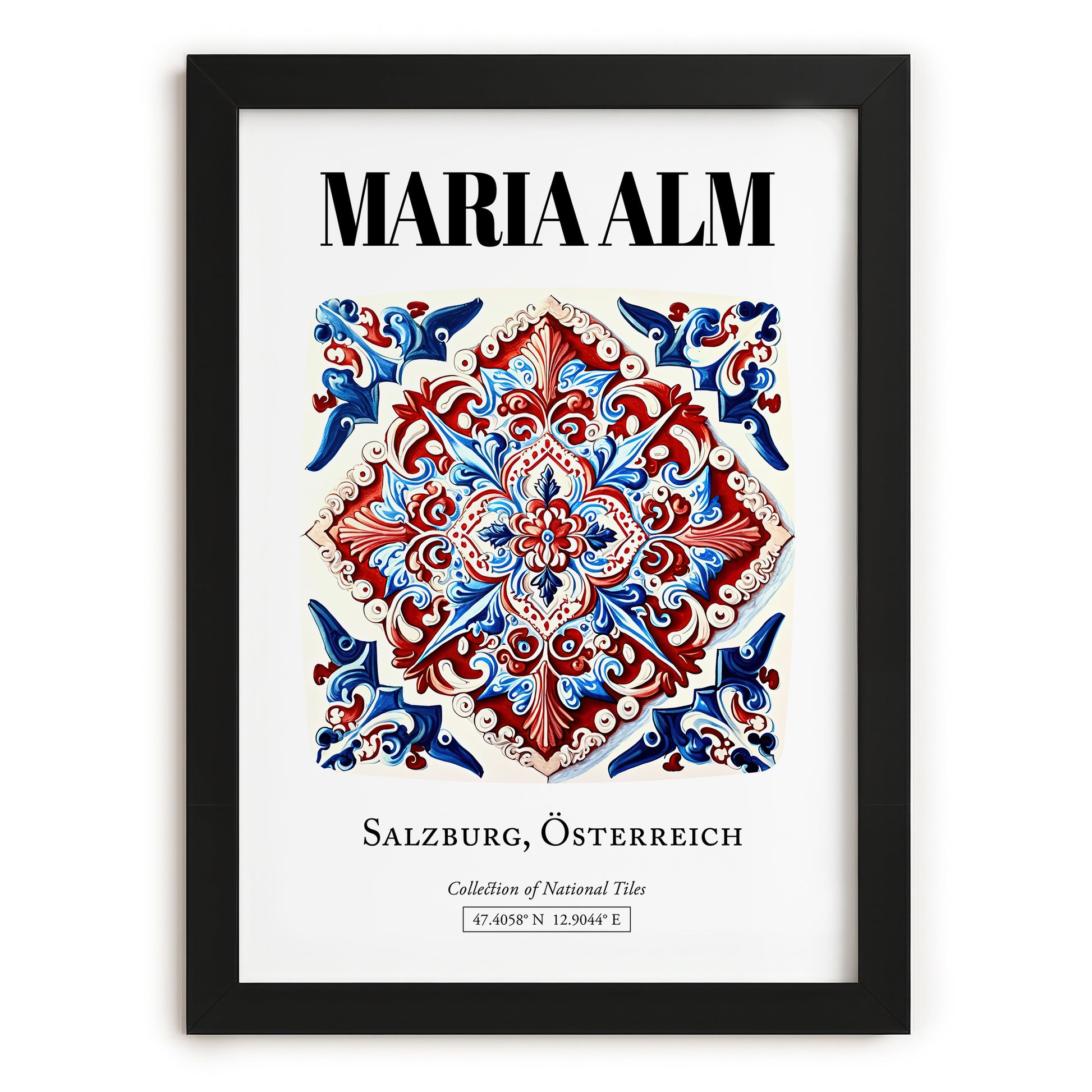 Maria Alm, Austria – Travel Poster, in sleek black frame