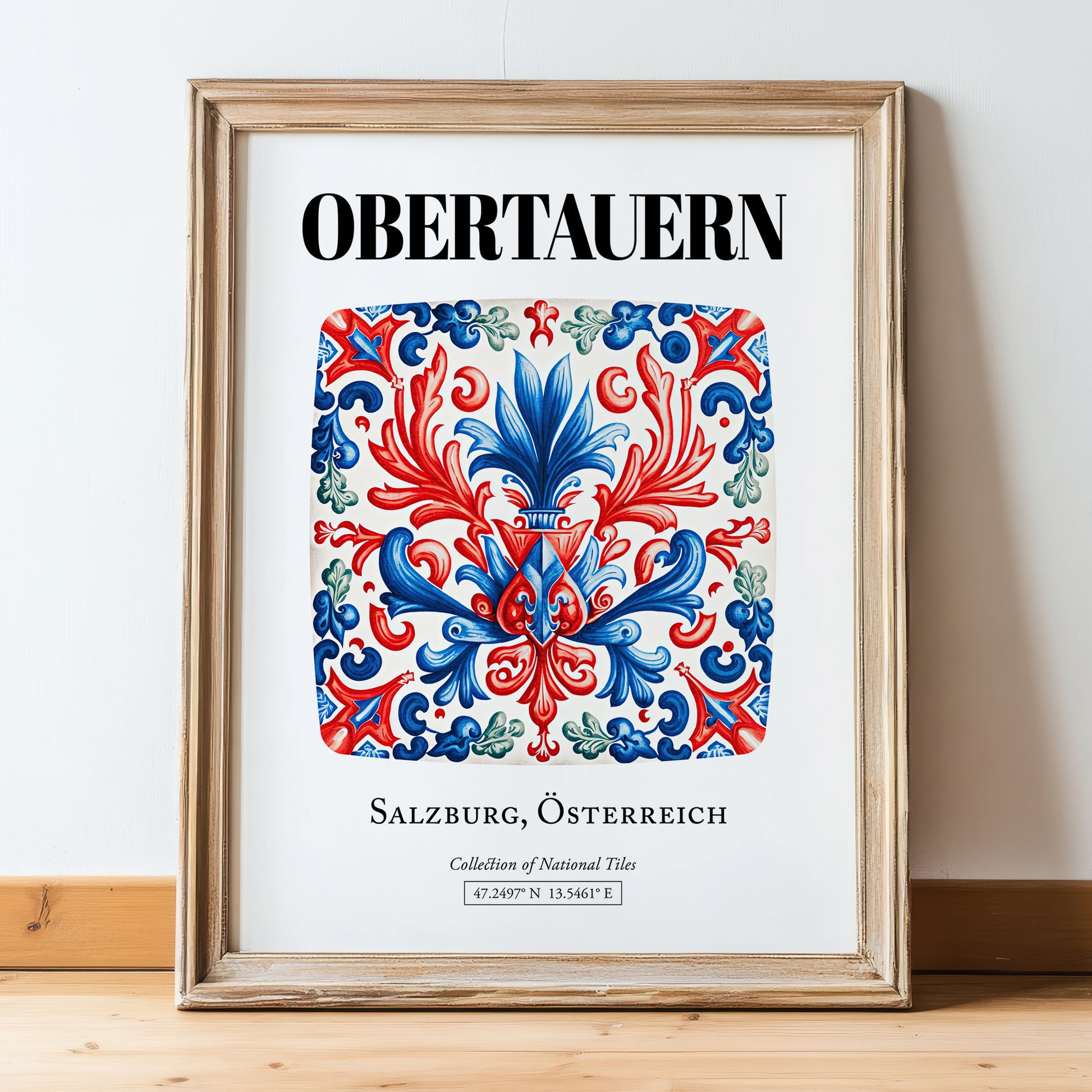 Obertauern, Austria – Country Culture Poster, in wooden frame leaning on the floor